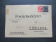 Kontrollrat 1947 MiF Postscheckbrief Postscheckdienst Nürnberg Postscheckamt Tagesstempel Erlangen / EMAS - Briefe U. Dokumente