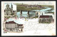 Lithographie Kitzingen A. M., Eisenbahnbrücke, Kirchen  - Kitzingen