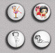 BETTY BOOP ART BADGE BUTTON PIN SET 2 (1inch/25mm Diameter) 35 DIFF - BD