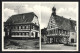 AK Stein über Pforzheim, Gasthaus-Metzgerei Zur Krone M. Kaucher, Rathaus  - Pforzheim