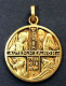 Pendentif Médaille Religieuse Bronze Doré "Verba Autem Mea Non Transibunt" Fernand Py (?) Religious Medal - Religion &  Esoterik