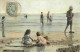 Femmes - Baigneuses - La Plageà Marée Basse - Animée - Colorisée - Enfants - CPA - Oblitération Ronde De 1906 - Voir Sca - Frauen