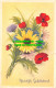 R475676 Hartelyk Gefeliciteerd. 1960. Flowers. Postcard - Monde