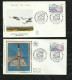 4  FDC Lettres Illustrées Premier Jour P.A. N°53 Et 54 X2 Le Bourget Et N° 56 Biscarosse Cachets Illustrés B/TB Soldé ! - 1980-1989