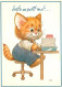 Animaux - Chats - Dessin - Illustration - Chat écrivant - CPM - Voir Scans Recto-Verso - Gatos