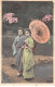 CHINE - SAN36420 - Cachet Tientsin - En L'état - Carte Japonaise - Geishas Tenant Une Ombrelle - Chine