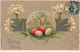 Pâques - N°82858 - Joyeuses Pâques - Oeufs Entourés De Fleurs - Carte Gaufrée - Ostern