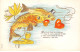 1er Avril - N°82945 - Avril C'est L'aube Du Printemps ... O Ma Jolie ! - Poissons Avec Des Coeurs - Carte Gaufrée - 1er Avril - Poisson D'avril