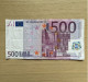 500 Euro Circulated Banknote X-Series 2002 Trichet Signed - 500 Euro