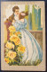 Cpa Lot 2x Litho Art Nouveau Illustrateur Malugani Milano 7636 Couple  Amoureux Deco Roses Jaune Et Rose - Andere & Zonder Classificatie