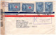 Ecuador 1945, 4 Marken Auf Reko Luftpost Zensur Brief V. Quito N. Brasilien - Equateur