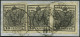 LOMBARDEI UND VENETIEN 2Xa BrfStk, 1850, 10 C. Schwarz, Handpapier, Type Ib, Ia, Ia, Dreifachfrankatur Auf Prachtbriefst - Lombardo-Venetien