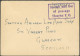 CHINA 1945, INTERNEE MAIL FREE OF POSTAGE SHANGHAI P.O., Seltener Violetter Rahmenstempel Auf Kriegsgefangenenbrief Mit  - Other & Unclassified