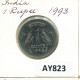 1 RUPEE 1993 INDIEN INDIA Münze #AY823.D.A - India