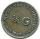 1/4 GULDEN 1947 CURACAO Netherlands SILVER Colonial Coin #NL10799.4.U.A - Curaçao