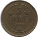 5 ORE 1892 SCHWEDEN SWEDEN Münze #AE764.16.D.A - Schweden