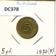 5 PFENNIG 1970 F BRD ALEMANIA Moneda GERMANY #DC378.E.A - 5 Pfennig