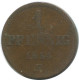 SAXONY 1 PFENNIG 1854 F Mint Stuttgart K.S. S.M. German States #DE10599.16.E.A - Other & Unclassified