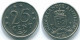 25 CENTS 1971 ANTILLES NÉERLANDAISES Nickel Colonial Pièce #S11535.F.A - Niederländische Antillen