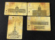 Singapore SMRT TransitLink Metro Train Subway Ticket Card, CIVIC INSTITUTIONAL BUILDING EDITION, Set Of 4 Used Cards - Singapore