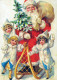 BABBO NATALE ANGELO Buon Anno Natale Vintage Cartolina CPSM #PAK125.IT - Santa Claus