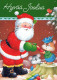 BABBO NATALE Animale Natale Vintage Cartolina CPSM #PAK482.IT - Santa Claus