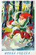 BABBO NATALE Buon Anno Natale Vintage Cartolina CPSMPF #PKG317.IT - Santa Claus