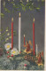 Buon Anno Natale CANDELA Vintage Cartolina CPSMPF #PKD144.IT - Año Nuevo