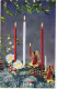 Buon Anno Natale CANDELA Vintage Cartolina CPSMPF #PKD144.IT - Año Nuevo