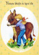 ASINO Animale Vintage Cartolina CPSM #PBR925.IT - Donkeys
