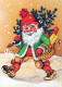 BABBO NATALE Buon Anno Natale Vintage Cartolina CPSM #PBL215.IT - Santa Claus