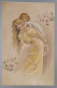 Cpa Litho PRECURSEUR Illustrateur STYLE VIENNE FEMME PORTANT FILLE ENFANT SUR DOS - Vor 1900