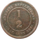 LaZooRo: Straits Settlements 1/2 Cent 1872 H F - Kolonies