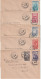 N°593/8 1er Jour Sur 5 Enveloppes, N°593/4 Ensemble Pour Le Tarif Postal. Toutes Ont Voyagées. Très Rare. - Lettres & Documents