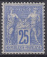 TIMBRE FRANCE SAGE 25c OUTREMER N° 78 NEUF * GOMME CHARNIERE FORTE - COTE 650 € - 1876-1898 Sage (Type II)