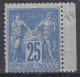 TIMBRE FRANCE SAGE 25c BLEU N° 79 NEUF * GOMME TRACE DE CHARNIERE - COTE 750 € - 1876-1898 Sage (Type II)