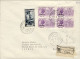 1954-Trieste A Racc. In Perfetta Tariffa L.105 Affr.quartina L.25 Redditi + L.5  - Marcophilie