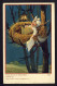 WWI Patriotic US Soldier, Pipe, Lantern, Night, In Tree Nest - FIXED UP - RIGHT Artist - Guerra 1914-18