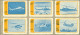 1970circa-gruppo Di Sei Erinnofili Azzurri Autoadesivi Con Diverse Tipologie Di  - Vignetten (Erinnophilie)