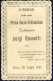 1898-Luigi Rossetti, Pavia 10 Luglio, Santino Merlettato In Memoria Della Sacra  - Santini