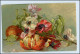 W1E89/ Stilleben Obst Orange Mit Blumen Litho AK - Pintura & Cuadros