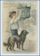 A4497/ Kind Mit Hund Litho AK Briefkasten 1904 - Sonstige & Ohne Zuordnung