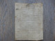 PARCHEMIN CACHET DE GENERALITE A DEFINIR 1724 - Matasellos Generales