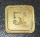 Jeton De Nécessité "5c / Foyer De L'ouvrière 102, Rue Richelieu (Paris)" - Monedas / De Necesidad