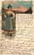 Frau Tracht - Litho - Costumes