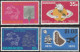 THEMATIC PHILATELY:  STAMP ON STAMP, U.P.U. EMBLEMS, MAP OF BARBADOS, LETTERS ENCIRCLING THE GLOBE  4v+MS    -  BARBADOS - U.P.U.