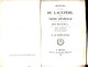 Cuvier. Œuvres Du Comte De Lacépède. Table Générale Des Matières, Suivie De L’éloge Historique Du Comte De Lacépède - 1801-1900