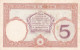 5 Francs 1927 ! PAPEETE TAHITI FRENCH INDOCHINA BANK ! - Papeete (Polinesia Francese 1914-1985)