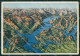 Verbania Pallanza Lago Maggiore Mappa PIEGHINA FG Cartolina HB4621 - Verbania