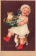 N°24923 - Carte Fantaisie - Flatscher - Serie 8821 - Fillette Avec Une Corbeille De Chats - Otros & Sin Clasificación